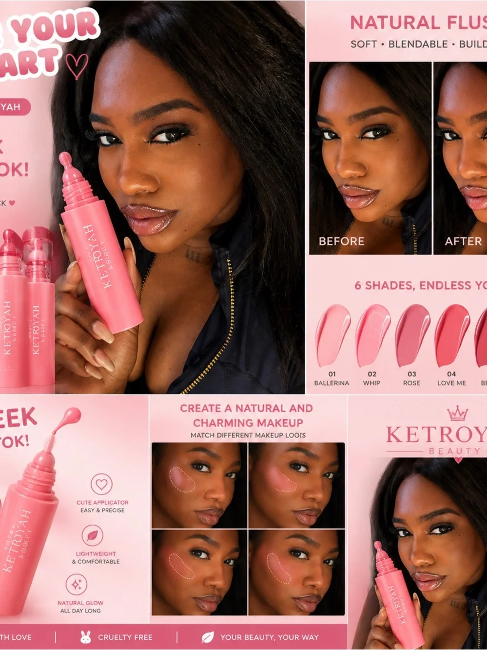 Ketroyah Beauty Cream Blush — Pink (Love Me)